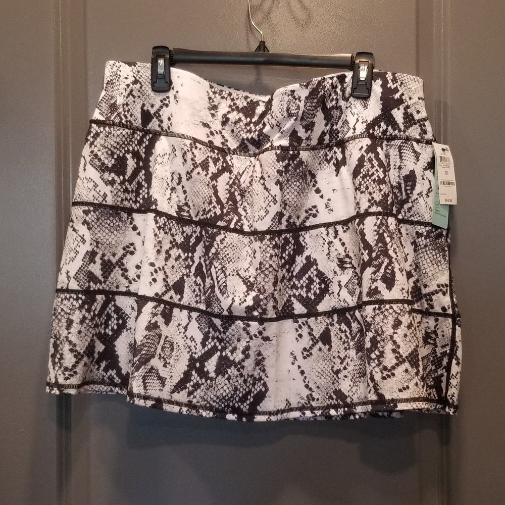 Ideology Snake-Print Skort - Size 1X